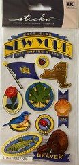 NEW YORK Stickers(11pc)Sticko•Beaver •Maple•State•Rose•Ladybug•Shell•Vacation
