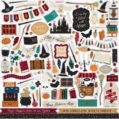 (1) 12×12 Sheet of Echo Park WITCHES & WIZARDS No. 2 Scrapbook Element Stickers