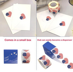 Heart-Shaped American Flag Stickers, 1.5 Inch, 500 Count
