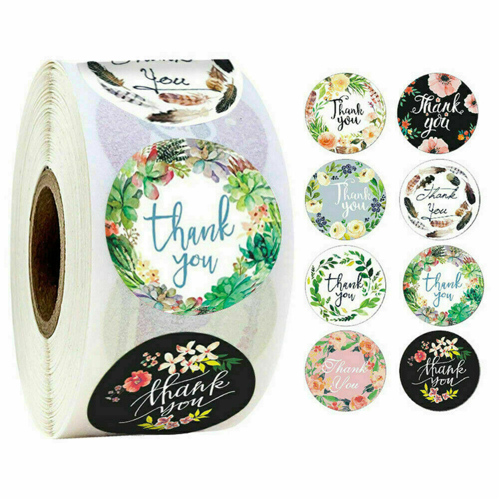 1″ Thank You Stickers Roll, Thank You for Supporting My Small Business 500Pc/per