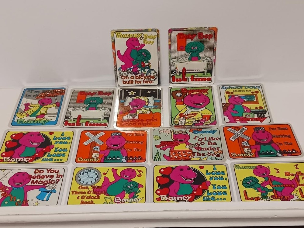 Vintage Stickers Lot of 15 BARNEY FOIL MYLAR Vending Machine Sticker VTG 1992