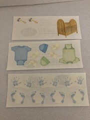 Creative Memories – Lot of 6 Sticker Strips – Baby Boy Theme – New & Used –