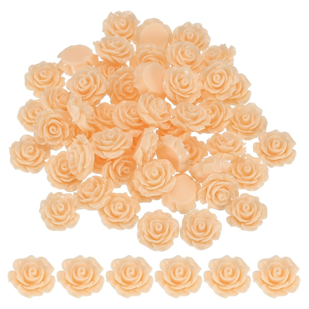 20mm Rose Flower Resin Cabochon, 50 Pcs Mini Rose Flower Resin, Champagne