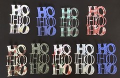 HO HO HO Die Cut Embellishments 3-3/4 x 2-3/4 6pcs Choose Color Scrapbook Cards
