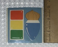 Vintage Hallmark Paint/Watercolor & Paintbrush Stickers on ~3 x ~3 Inch Sticker