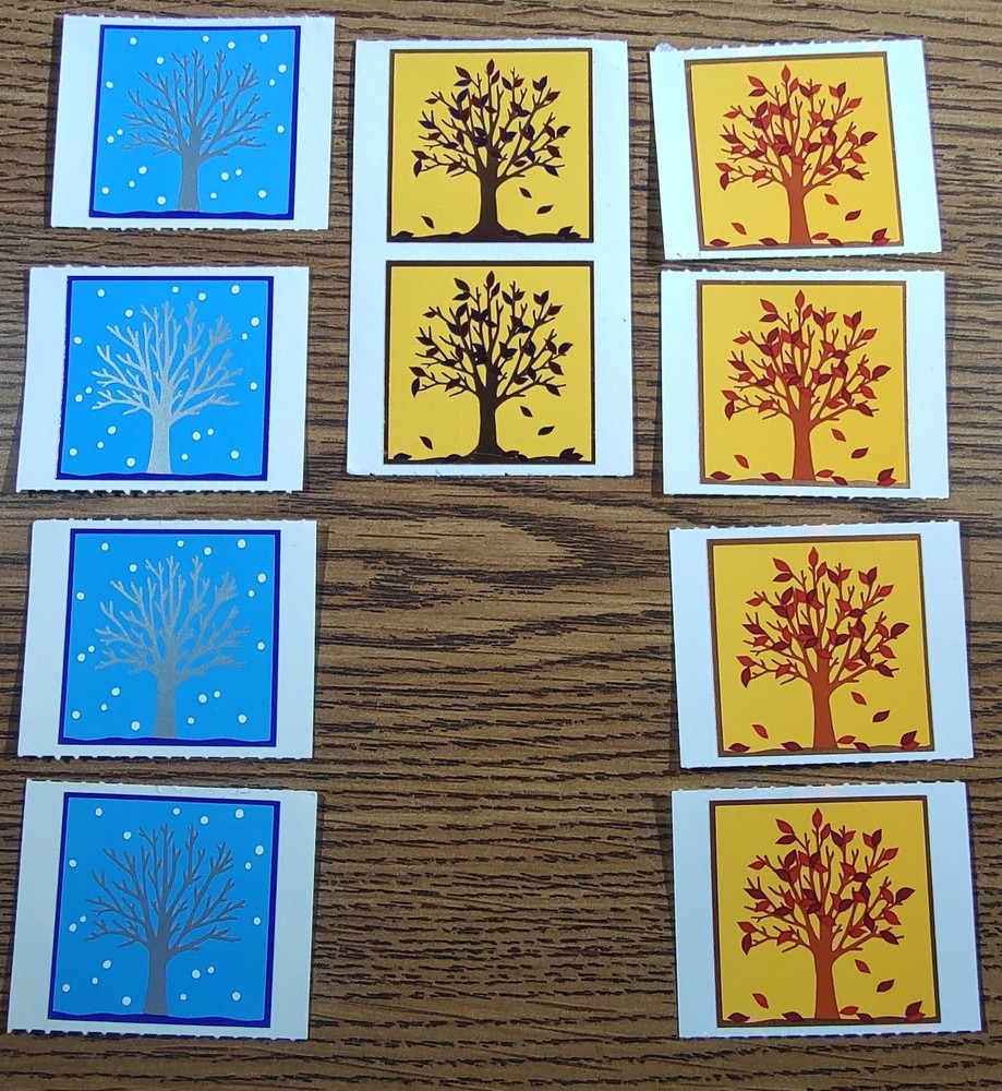 Vintage Mrs Grossmans Reflections Spring Fall Winter Trees Stickers Lot Of 10