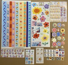 Large Lot Of Flower Stickers, Brads, Etc Jolee’s Boutique, K & Co, Recollections