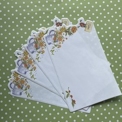 Vintage Blank Home Notecard & Garden Party Carrots Veggie Stationery Note Paper