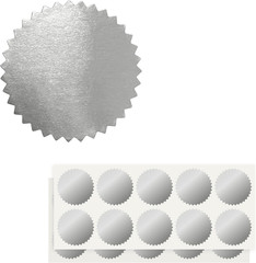 2 inch Round Silver Foil Stickers for Embossing 200 Pcs Blank Self Adhesive No