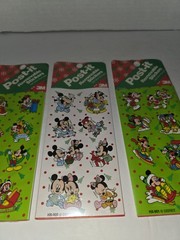 Lot Of 3 Vintage Mickey Mouse Stickers Disney Christmas 3M Post-It Stickers NOS