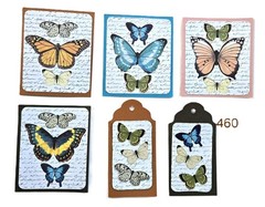 Butterflies Tags Cards Scrapbooks Junk Journal 460