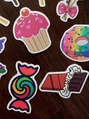 STICKERS x 10 Candy Bon Bons Cupcake Donut Chocolate Lollipop CAN3