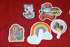 Lot of 10 Unique STICKERS – NEW Sticker Bundle Smurfs Zombie Cat, Franken Berry