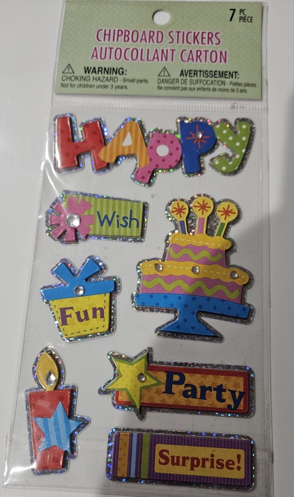 chipboard stickers birthday 7pc by Michael’s