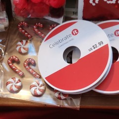 Mixed Brands Christmas Craft Lot: Pom-Poms, Sequin Sticker, Hooks