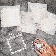 40pcs White Lace Decorative Paper for Scrapbooking & Beautiful Gift Wrapping