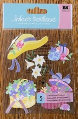 RARE !! Jolees Happy EASTER Hat Boxes Flowers Lillies Eggs 3D Scrapbook Stickers