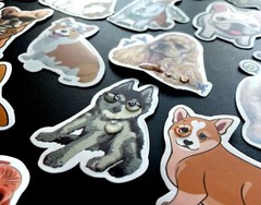 Dog Stickers Puppy & Paw Skateboard Vinyl Laptop Luggage Decal Animals 50pcs