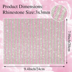 Bling Rhinestone Sheet Self Adhesive,Light Pink Glass Rhinestone Fabric for D…