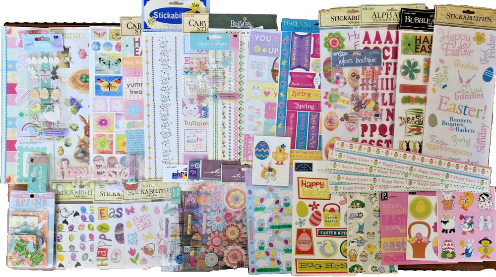 Huge Vintage 90s Scrapbook Embellishments Spring Easter Jolee’s Sticko Sandylion