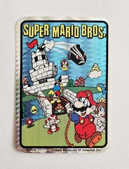 Vtg Mario Bros. Sticker 1990 Prismatic Nintendo Castle Peach Toad game Vending