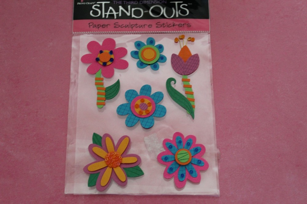 PROVO CRAFT STAND-OUTS «FUNKY FLORAL» PAPER SCULPTURE FLOWERS
