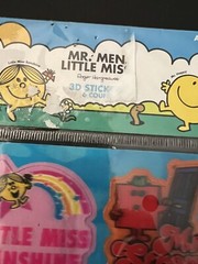 Vintage Little Miss Mr. Men 3D Sticker Sheet Roger Hargreaves 2012