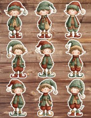 Christmas Green Elf Die Cut Vinyl Stickers Scrapbooking Laptop Waterbottle