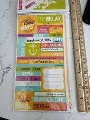 Me & My Big Ideas Mambi Stickers «Summer Time» Relax Heat Beach Sun Scrapbooking