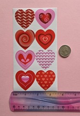 16 Pretty Heart Stickers Large Heart Stickers Valentines Heart Stickers Set C