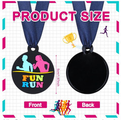 60 PCS Fun Run Award Medals 2 Inch Rubber Bulk Winner Team Trophy Prize