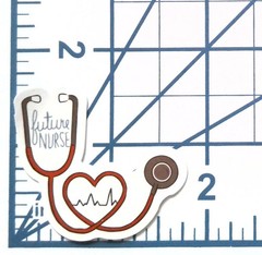 Future Nurse Stethoscope Heart EKG Die Cut Vinyl Sticker Decal Medical