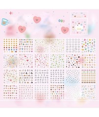 Pre-Cut Cute Portable Stickers Book for Scrapbooking – Love Theme Small Ephem…