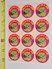 TREND DILL PICKLE SCRATCH N SNIFF STICKER SHEET VINTAGE MOUSE PICKLES PINK RAT