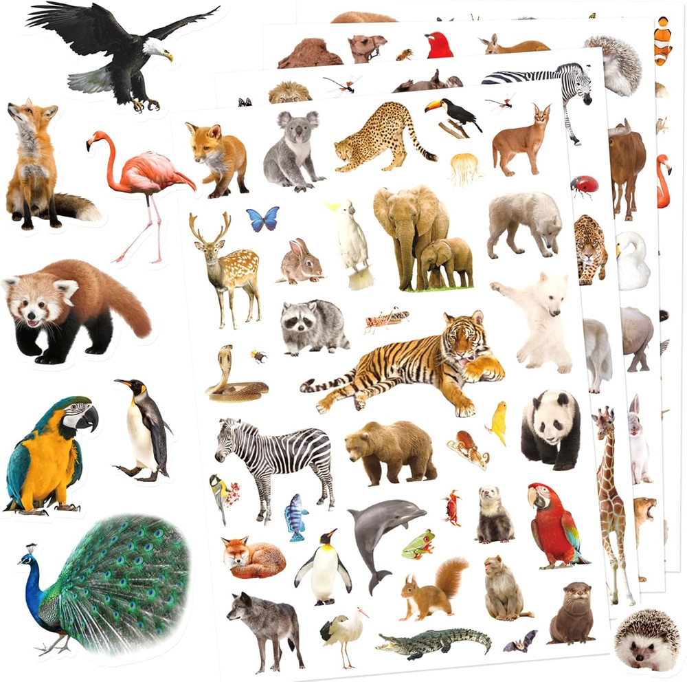 Wild Animals Stickers 750 Count Jungle Safari Woodland Zoo Creatures