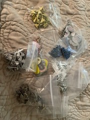 Brads MINI FLOWERS multi colors SCRAPBOOKING DECORATIVE BRADS embelishments.