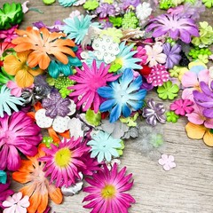 Bulk Craft Flower Lot Paper Fabric Scrapbooking DIY Mixed Colors Sizes Daisy