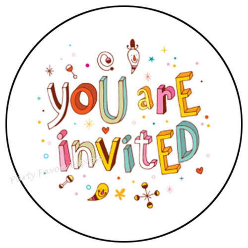 YOU’RE INVITED ENVELOPE SEALS LABELS STICKERS PARTY FAVORS