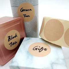 HAOHONSIN 2″ Label Stickers Natural Brown Circle Kraft Round Blank 600 Pcs/Roll