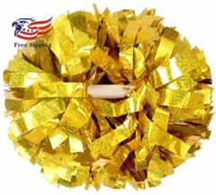2PCS Cheerleading Pom Poms Foil Plastic Metallic Cheerleader Sport Kids Adults