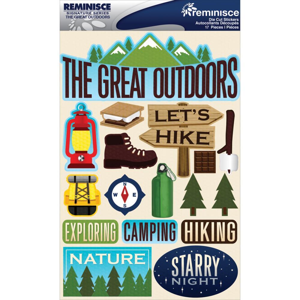 Scrapbooking Crafts Stickers 3D Great Outdoors Hiking Camping Mountains Trees