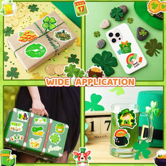 300 Pcs St. Patrick’S Day Shamrock Stickers, Vinyl Waterproof for Crafts & Decor