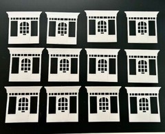 Storefront Die Cuts * Set of 12 * Black, White or Kraft Cardstock * Fun Design!