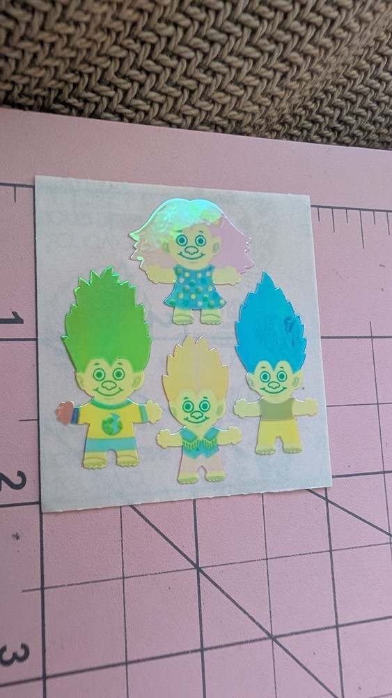 Vintage Sandylion Stickers Mother Of Pearl Trolls 1 Module