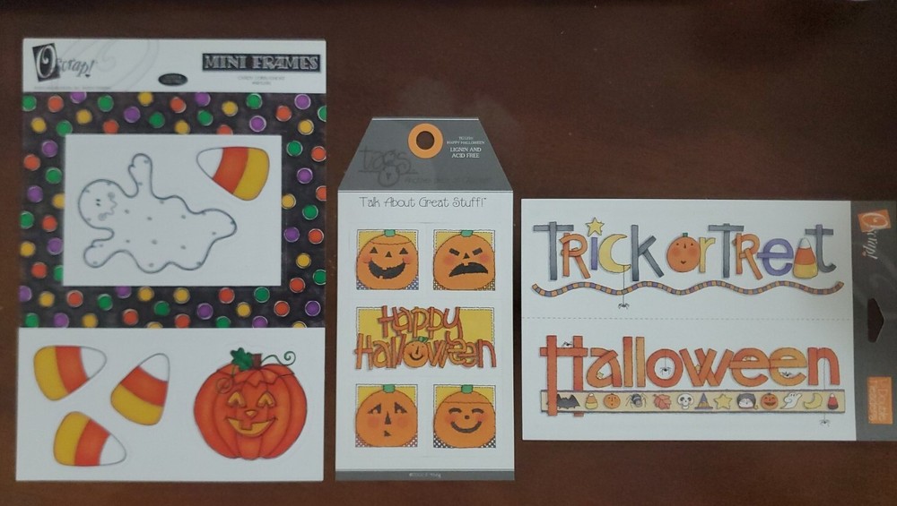 O’Scrap! Mini Frames, Doodle Headers and Tags, Halloween themed, Jack-O-Lanterns