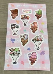 NEW PaperKumaCo “Sweet Treat” Sticker Sheet Paper Kuma Co Stickers