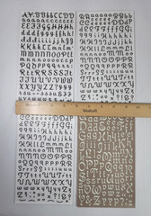 12 Alphabet Letters Rub On Sheets White Brown Black Fonts Scrapbooking Crafts