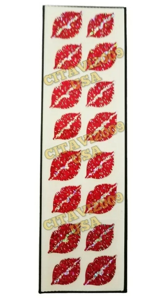 HAMBLY STUDIOS PRISMATIC STICKERS RED LIPS – KISSES – VINTAGE COLLECTABLE RARE