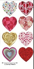 40 PCs Heart Shaped 1” Colorful Stickers Valentines Day Env Seals Small Business