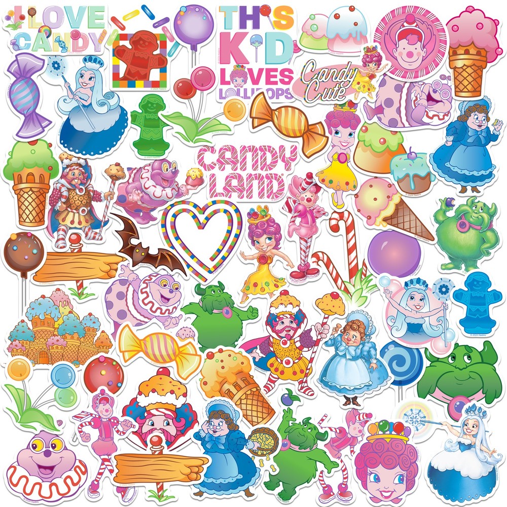 CANDY LAND VARIETY DIE CUT VINYL 50 CT STICKER PACK